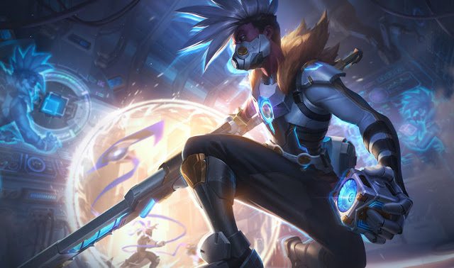 Ekko is building some device and gets caught by Thresh