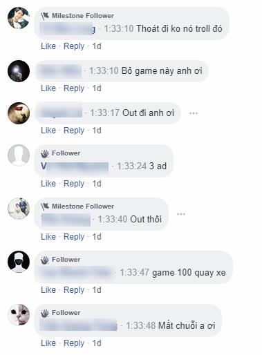 Many viewers at that time advised him to exit the game to avoid being trolled
