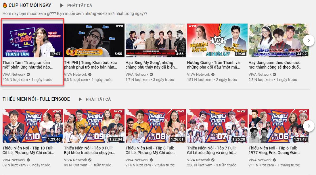 The low view counts of Viva Network suddenly highlight the clip of Thanh Tam featuring Teacher Ba