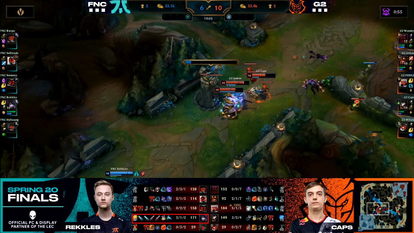 Rekkles' Aphelios using Soul Reaper is powerless due to lack of damage.