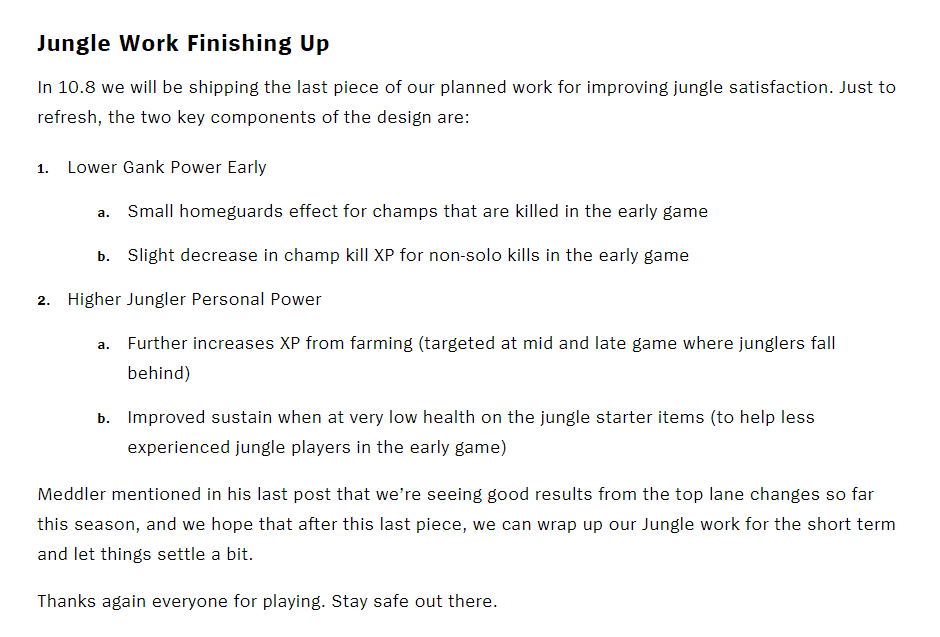 Riot Mark Yetter announces jungle position adjustments in Patch 10.8