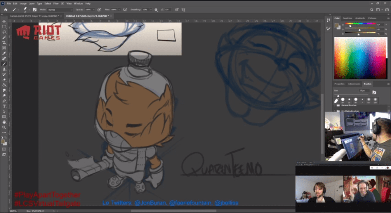 The Quarantine Teemo skin in the design process at Riot Games