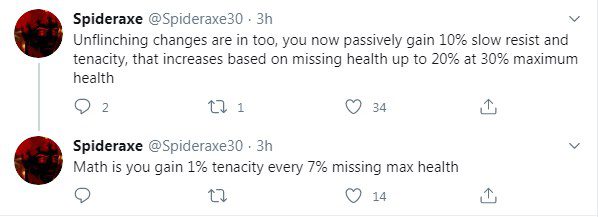 Upcoming update for Tenacity
