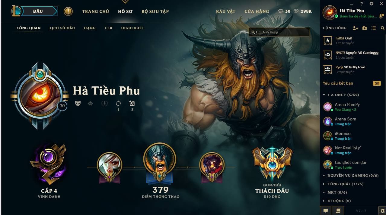 Ha Tieu Phu is famous for his Olaf champion who once climbed to Challenger rank