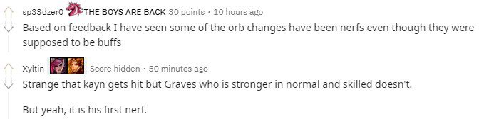 Riot Games overlooks Graves but nerfs Kayn, isn't that a bit unfair?