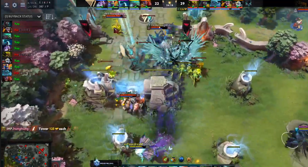 Team Impunity's Terrorblade single-handedly pushed the entire T1 lineup back into their base