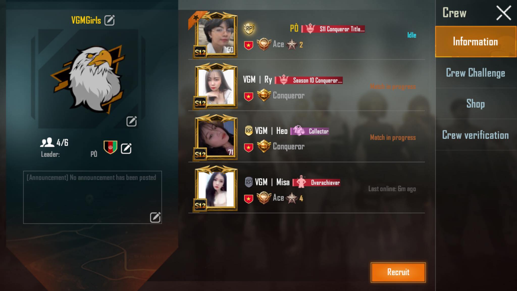 The admirable rank of the V Gaming Girls