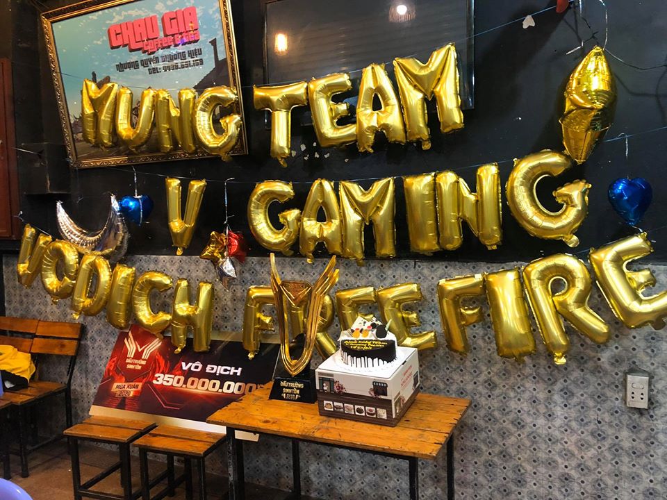 The celebration party held right after the championship by V Gaming Free Fire