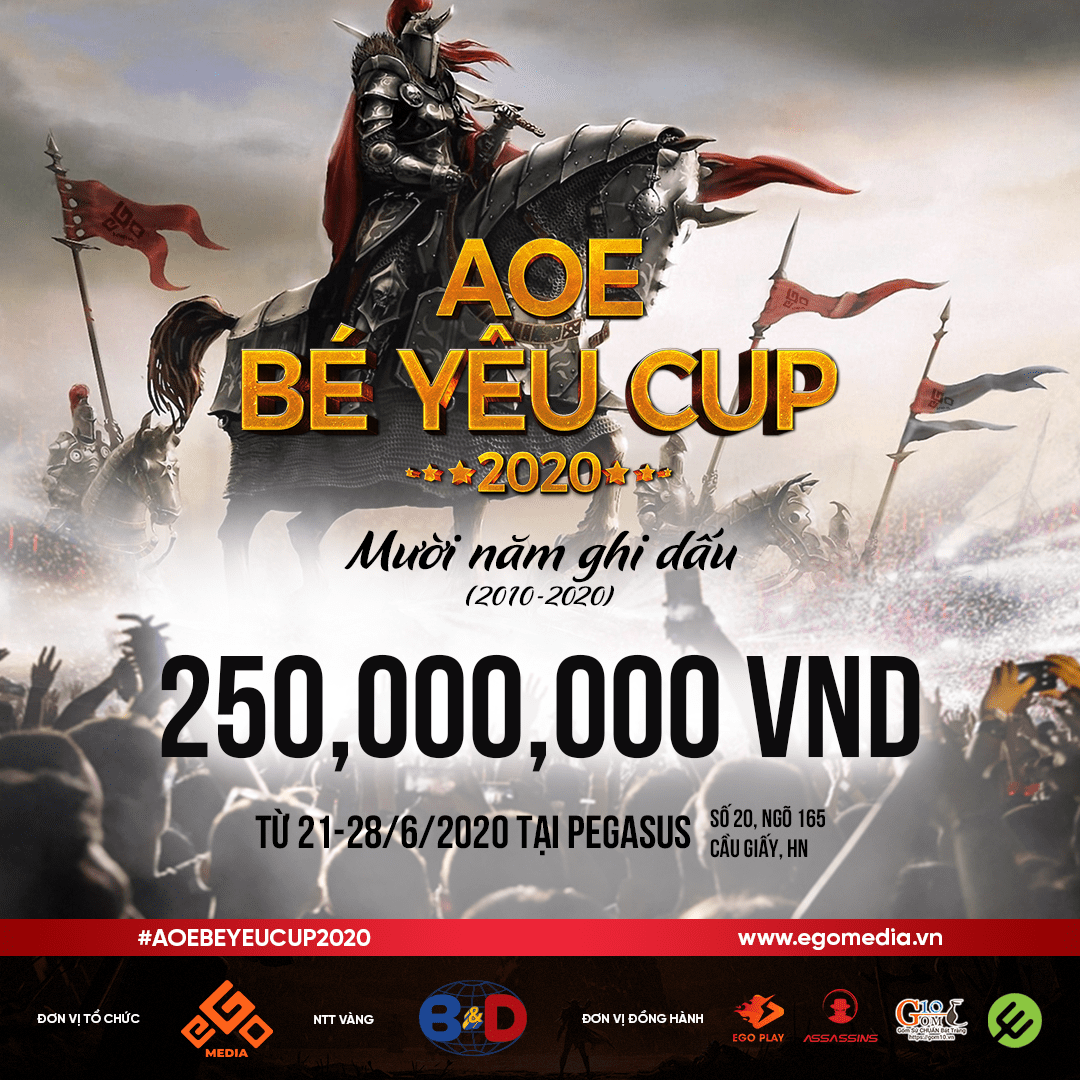 The AoE Bé Yêu Cup 2020 tournament will take place next June