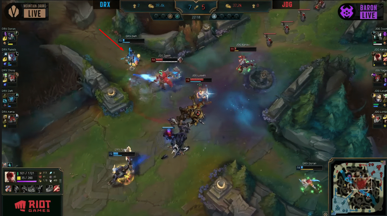 Deft's misstep caused DragonX to lose the game shortly thereafter