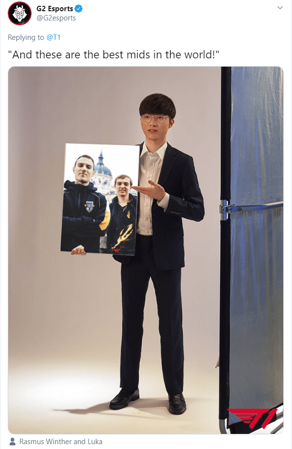 G2 Esports starts off: "And here are the best mid-laners in the world (only Perkz and Caps-ND)