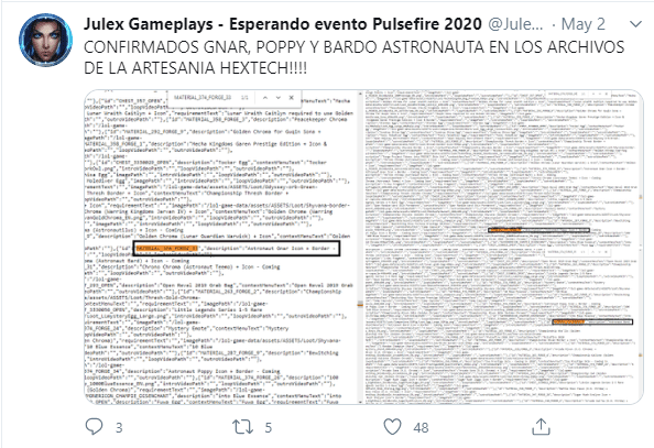 An Argentinian player, after delving into the PBE server code, discovered that Gnar and Poppy are two champions with Astronaut skins.