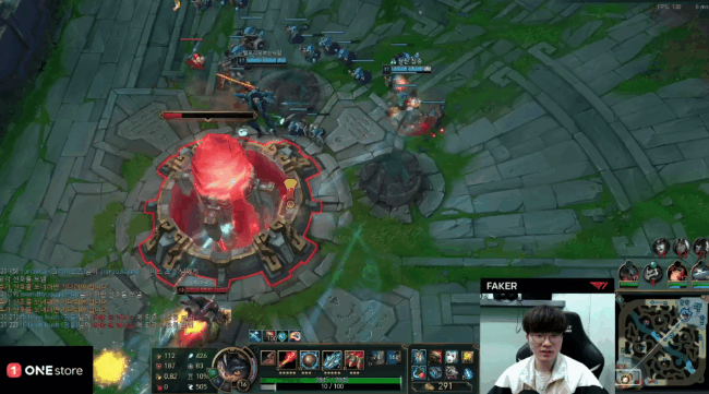Faker pinging desperately not to destroy the Nexus