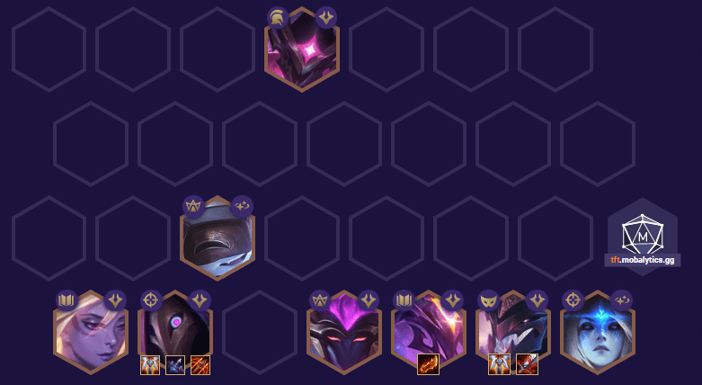 The Shadow composition has 2 5-cost champions, so the late game is when it truly shines