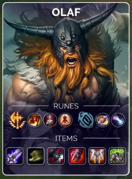 The item build of the Blade of the Ruined King Olaf style