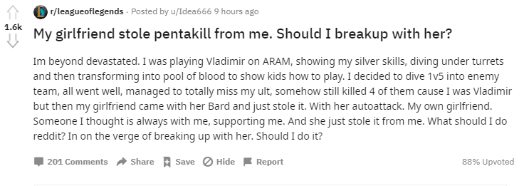 Not sure whether to blame or laugh at this guy anymore