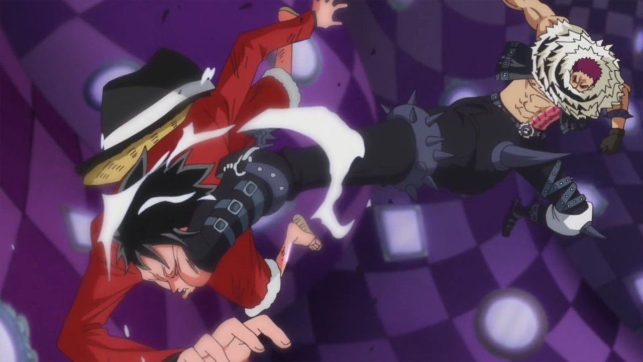 The Summoner's Rift map in a checkered version resembles a famous scene from One Piece