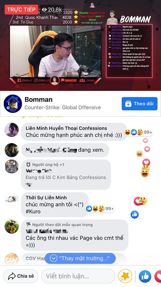 League of Legends fan pages, temporarily called the 'Bride's Family', are flocking to congratulate the lovely couple