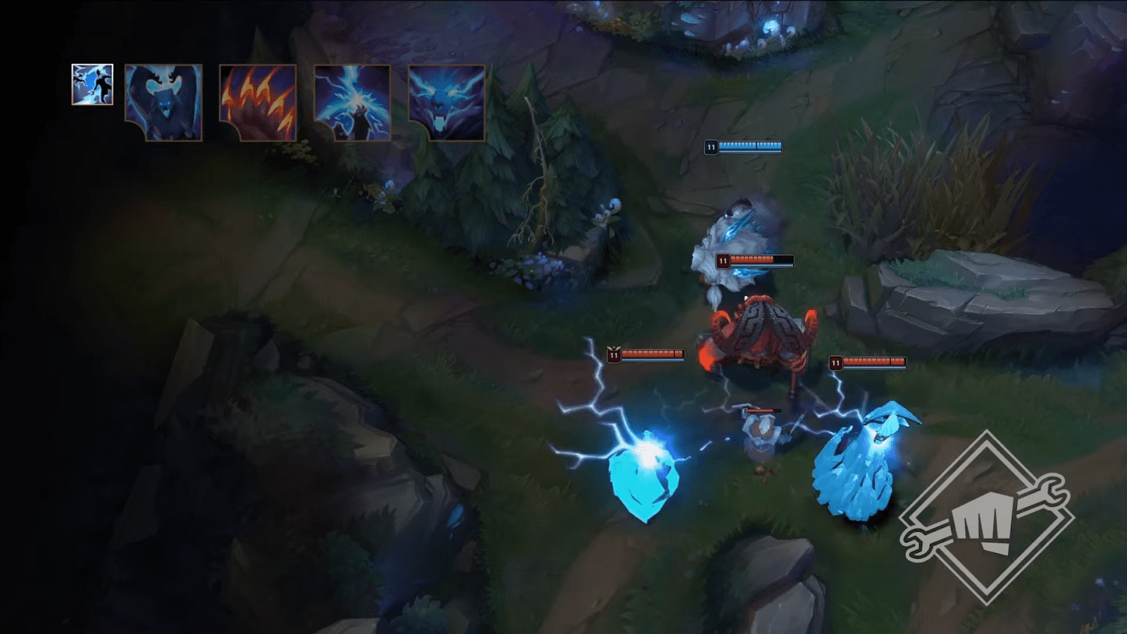 Passive: Volibear's basic attacks stack charges, when fully charged, the attack is empowered and deals lightning damage to nearby enemies (similar to the Electric Blade)