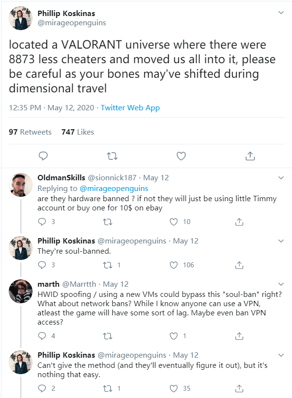 Let's journey to a VALORANT universe, where the number of cheating players drops below 8,873. Please be cautious during your transition to other dimensions as your descent may be misaligned.