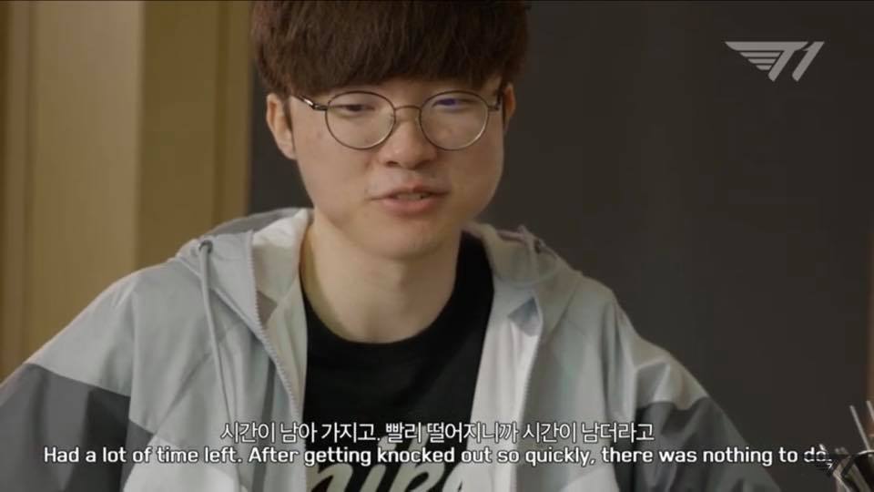 Faker smiling while talking about the 2018 season