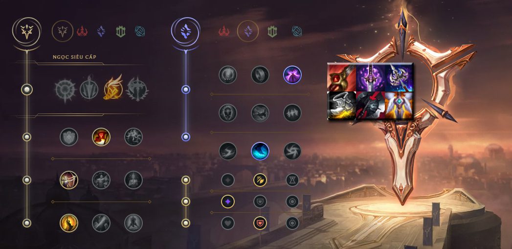 Runes and recommended items for Graves