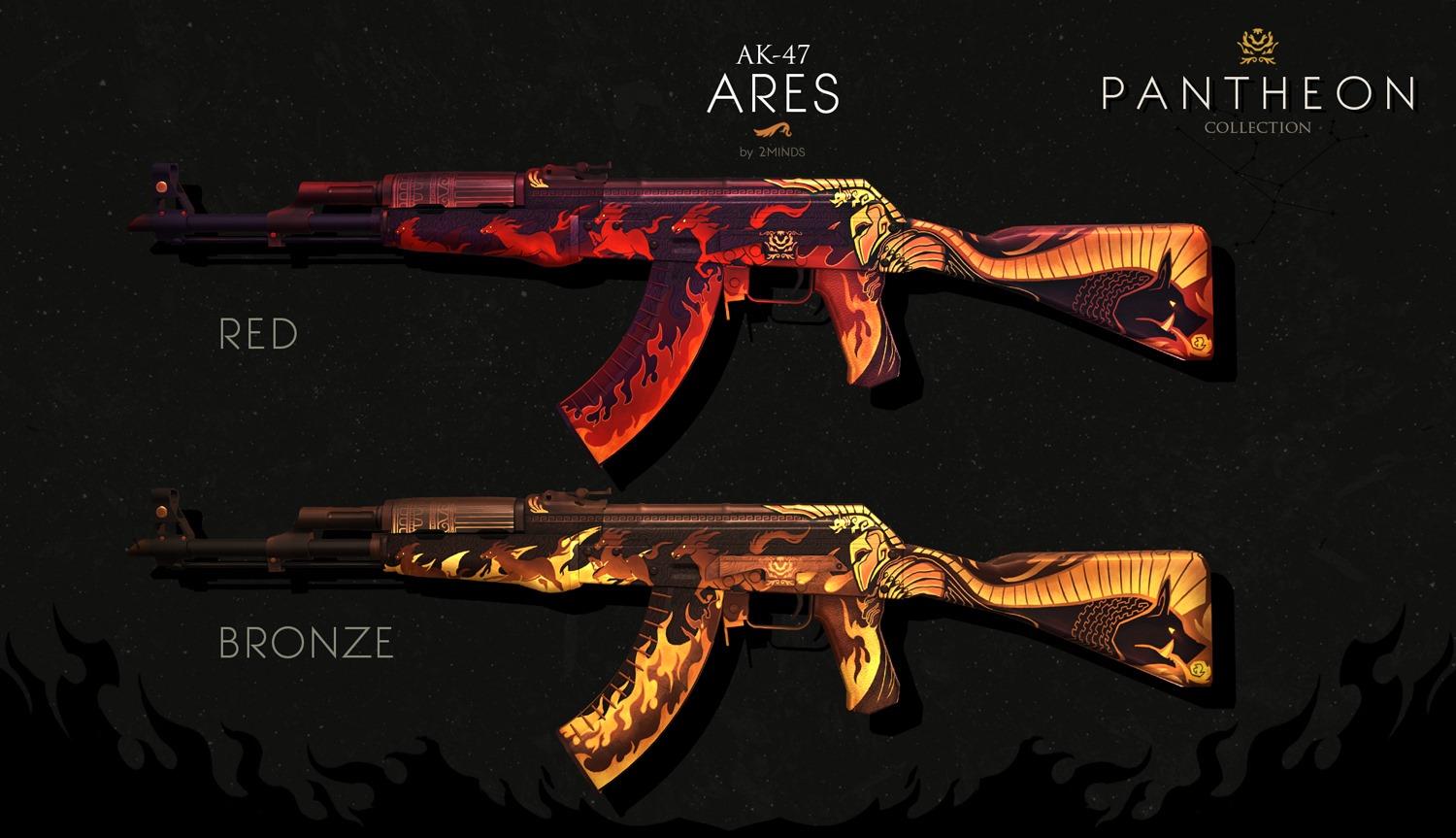 2 color variants of AK-47 Ares demoed by the authors on the workshop