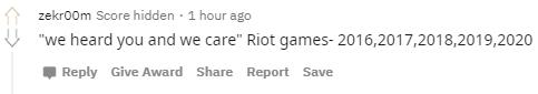 Riot Games mocked for the statement 'We have listened and cared about players' from 2016 to 2020