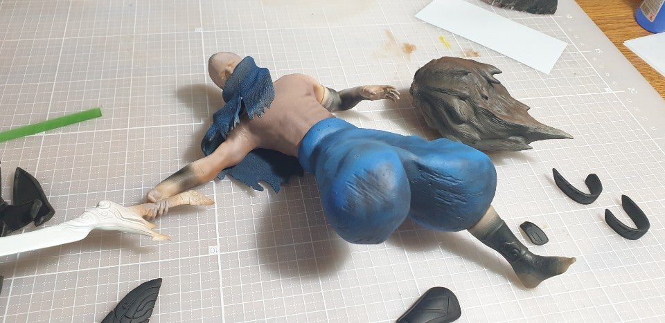Hand painting to bring color to the character