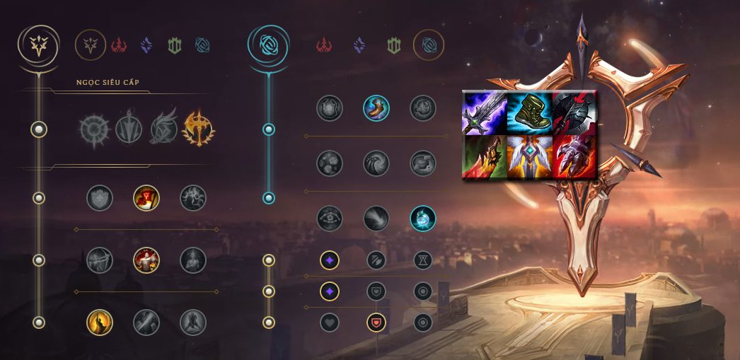 Recommended runes and items for Pantheon in mid lane