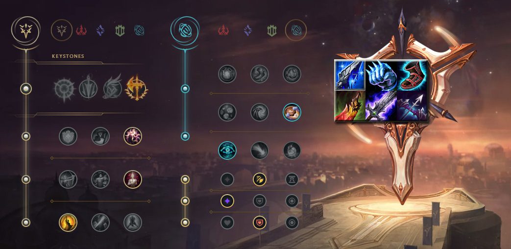 Recommended runes and items that maximize Ezreal's lifesteal potential