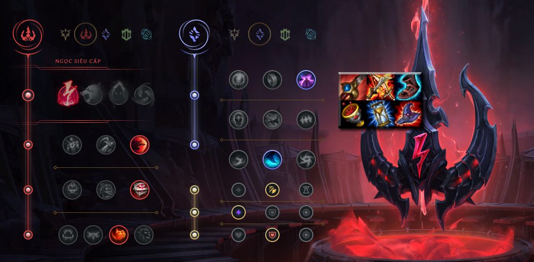 Runes and recommended items for Nidalee