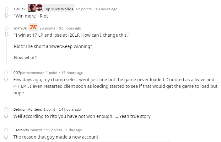 Winning but still losing points is perhaps the most frustrating moment for gamers, so it's no surprise the community criticizes Riot Games