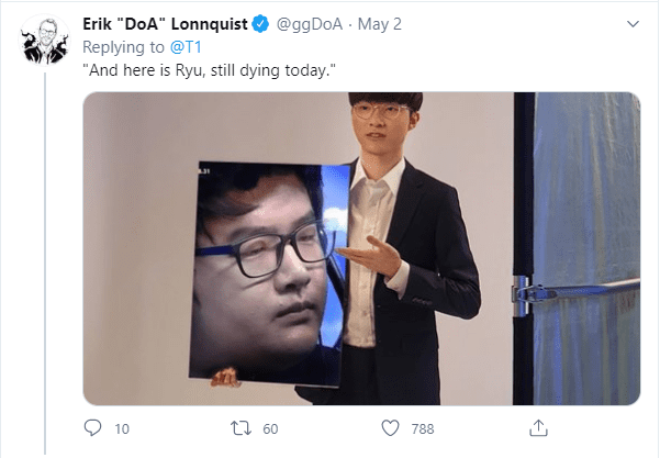 The image seems to be the most savage: "This is Ryu, still haunted by the solo Zed from years ago"