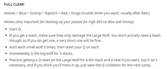 Order of jungle camps and how to quickly clear the Wolf camp