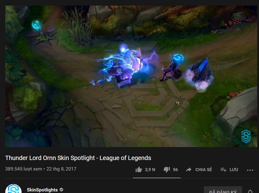 The Stormbringer Ornn video has been uploaded by Skin Spotlight to YouTube since 2017
