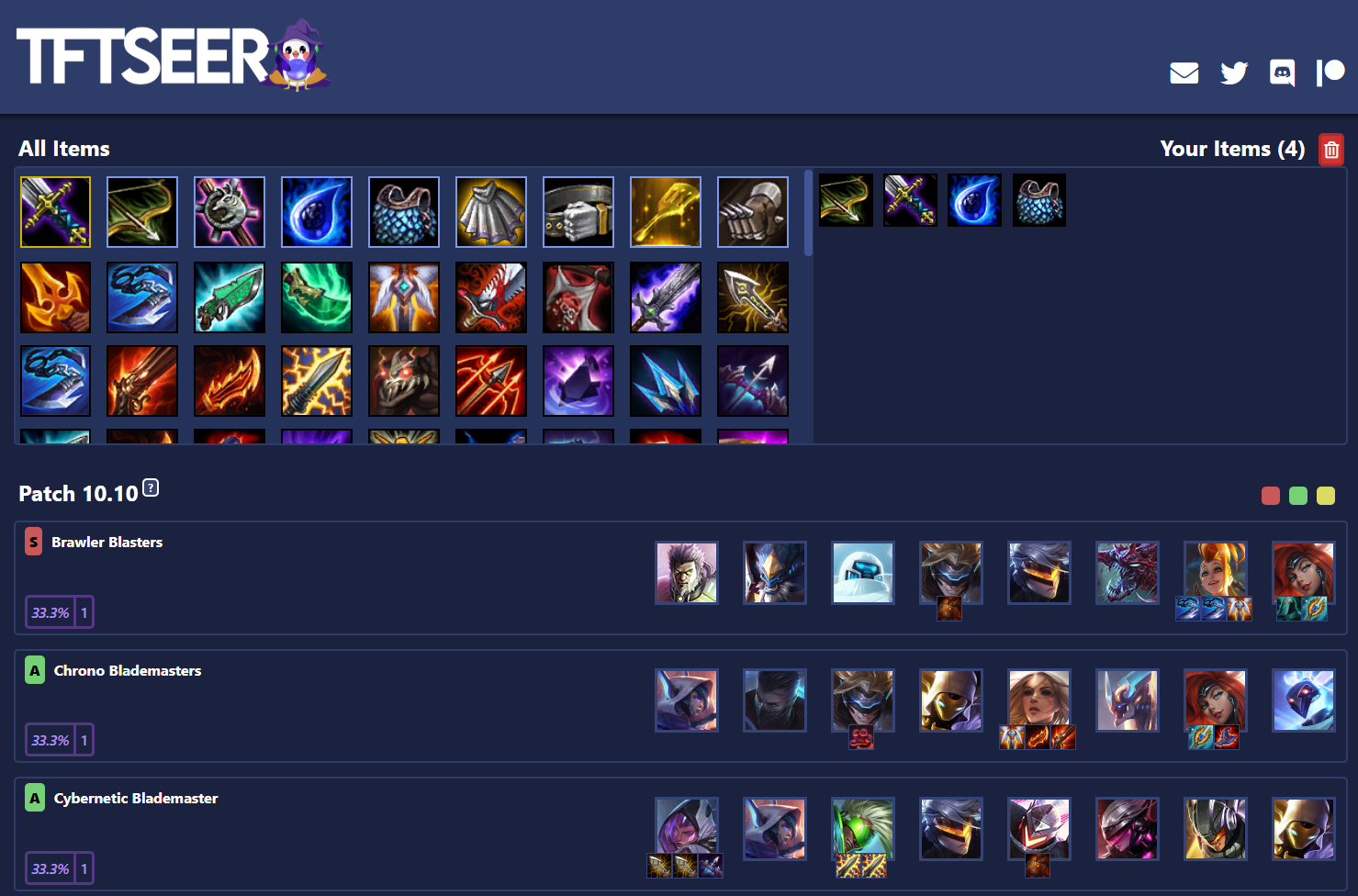 The very user-friendly interface of the TFTseer website