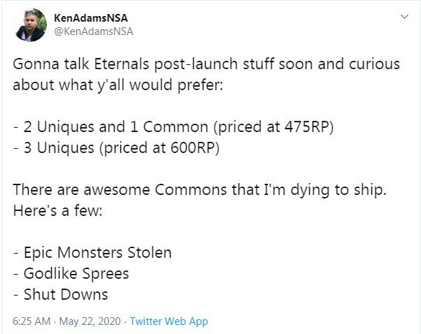 Announcement from a Riot Games employee about the upgrade of quality and the method of selling Godfire