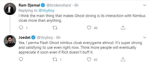 Voyboy responded that Flash and Speed Spell combined with Cloud Cloak are extremely powerful right now, if Riot buffs that spell, this playstyle will become extremely broken.