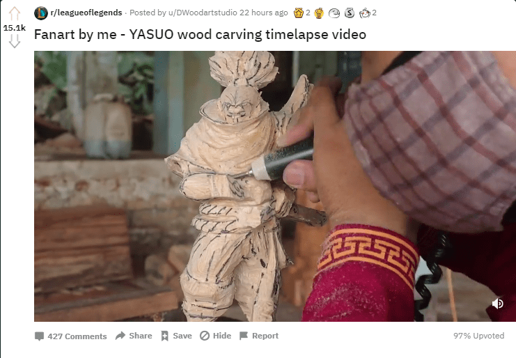 Woodart Studio Vietnam's post received over 15,000 upvotes on Reddit