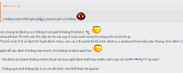 Players harshly criticize the playoff format choice of VCS (source: Forum Voz LMHT)