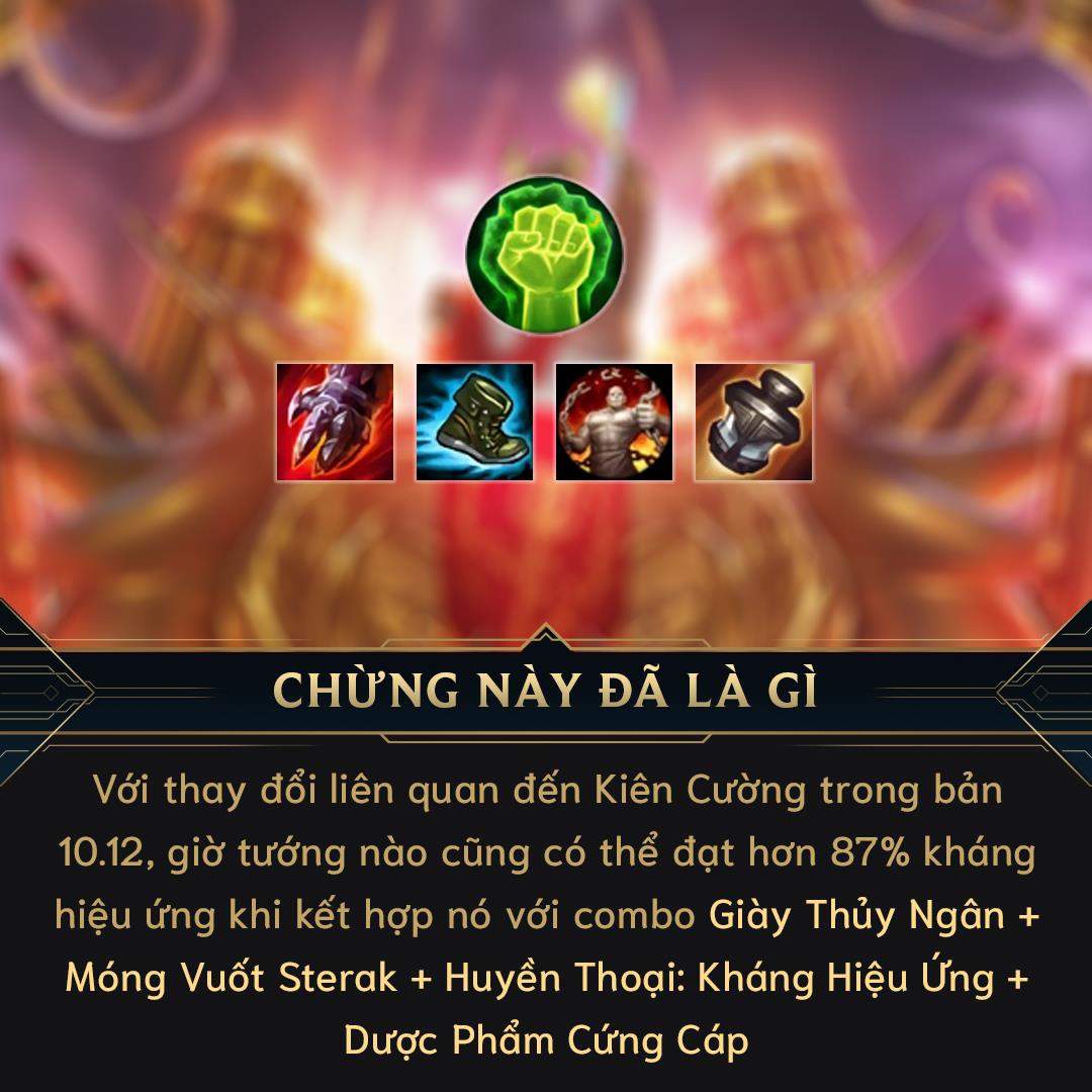 Actually, you just need the Tenacity Rune + Legend: Tenacity and Mercury's Treads to be hard to stop (source: League of Legends)