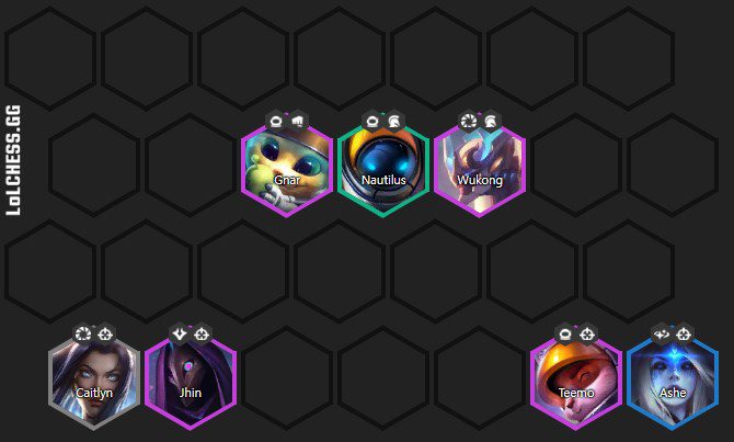 This composition prioritizes 1-star 4-cost units over early 2-star champions