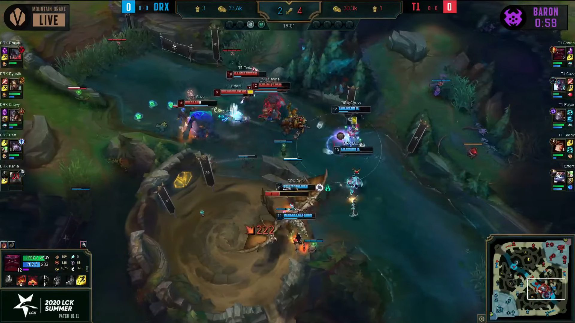 An ineffective use of his ultimate by Faker, this was the moment he was outplayed by Chovy using the Zhonya's Hourglass