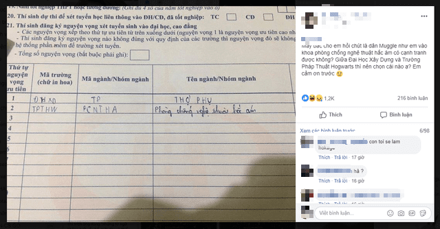 Writing the name of Hogwarts and the Defense Against the Dark Arts department on the Application Form leaves us speechless