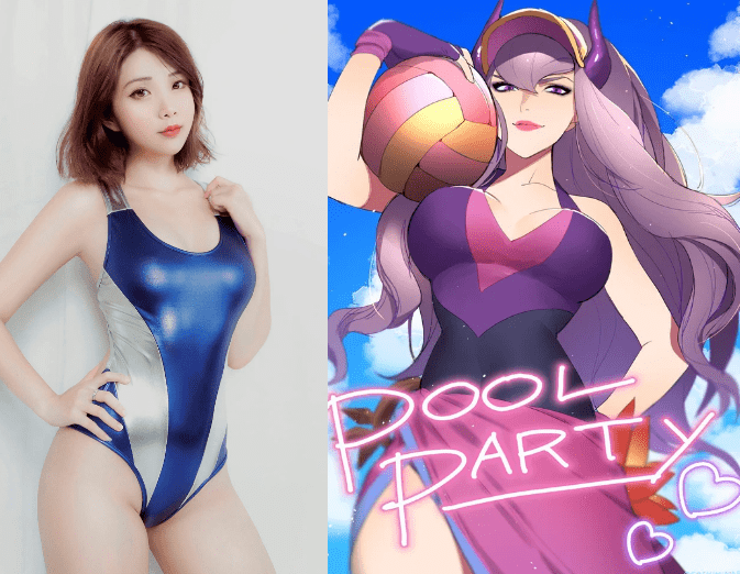 Hana's appearance is quite similar to Pool Party Syndra