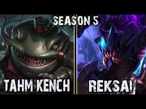 Short teleport, knock-up at the destination, the new skill of Tahm Kench sounds like the E and W of Rek'Sai fused together