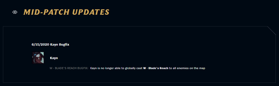 Update from Riot Games