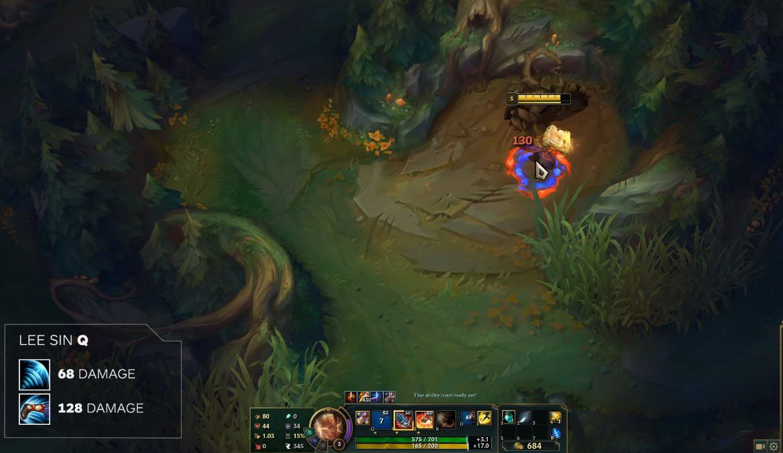 Lee Sin using Q - Sonic Wave/Resonating Strike deals about 200 damage to the Red Buff, while it is only equivalent to 2 auto attacks and you can hold Q to jump over walls to the Golem camp