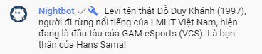 The admin of this YouTube channel's chat mentioned Hans Sama while posting information about Levi, even saying that Levi and Hans Sama are close friends